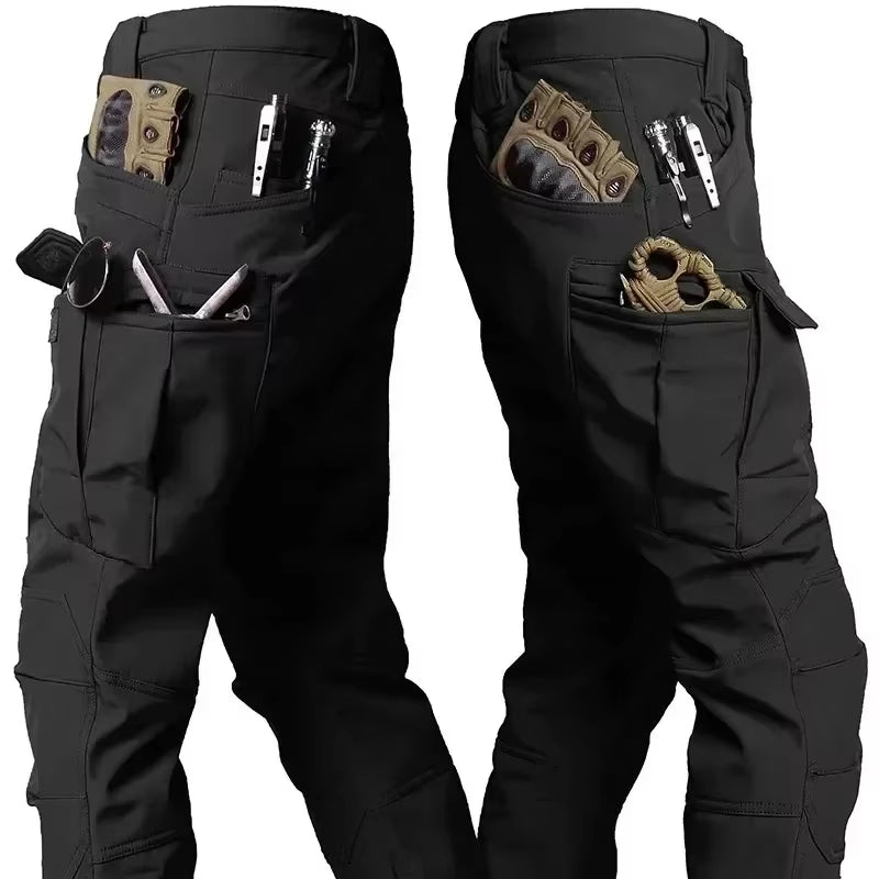 NEW Camo Fleece Warm Sets Winter Soft Shell Tactical Jacket Cargo Pant Outdoor Multi-Pocket Waterproof Hunting Suit