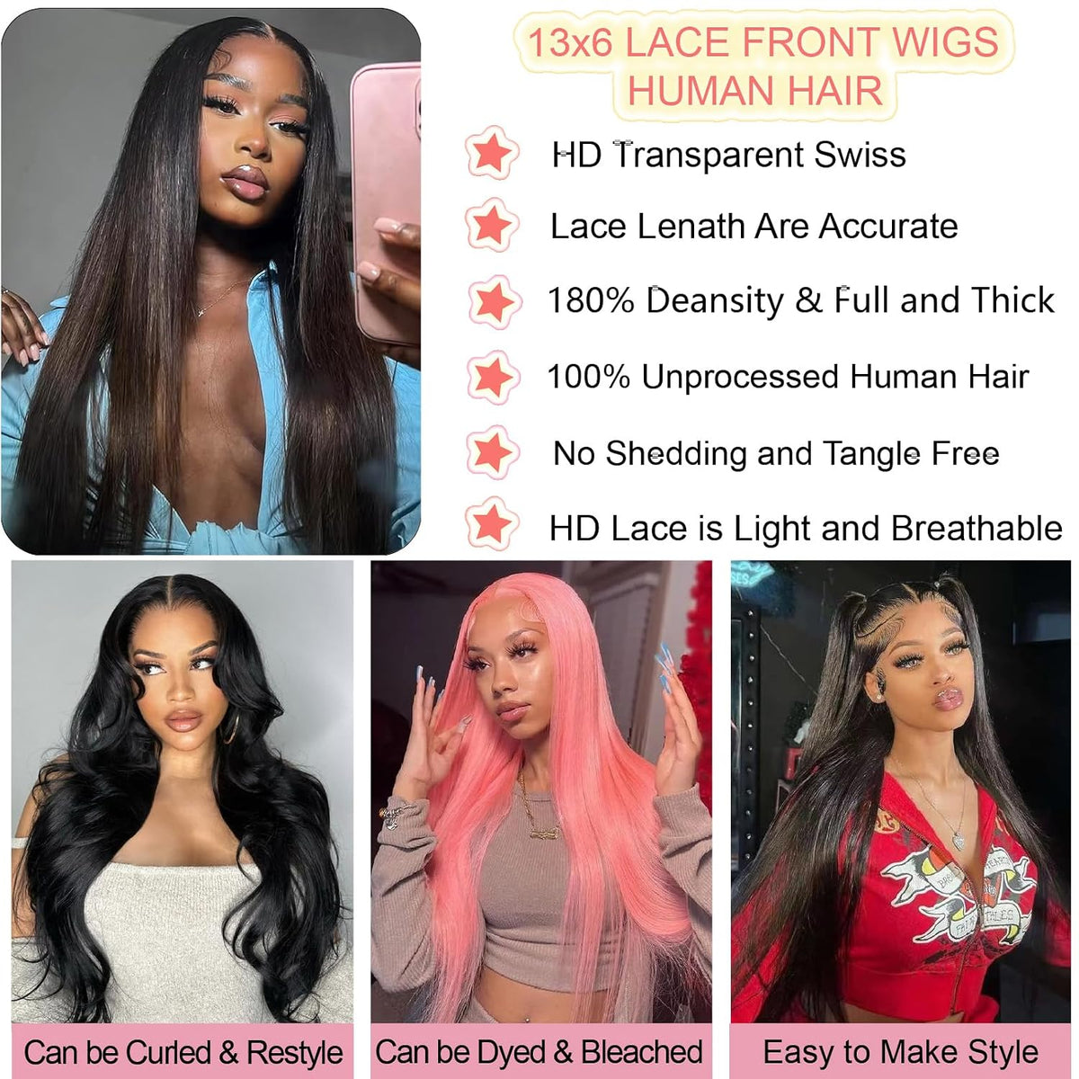 28 Inch13X6 Lace Front Wig Human Hair Straight Wigs Human Hair