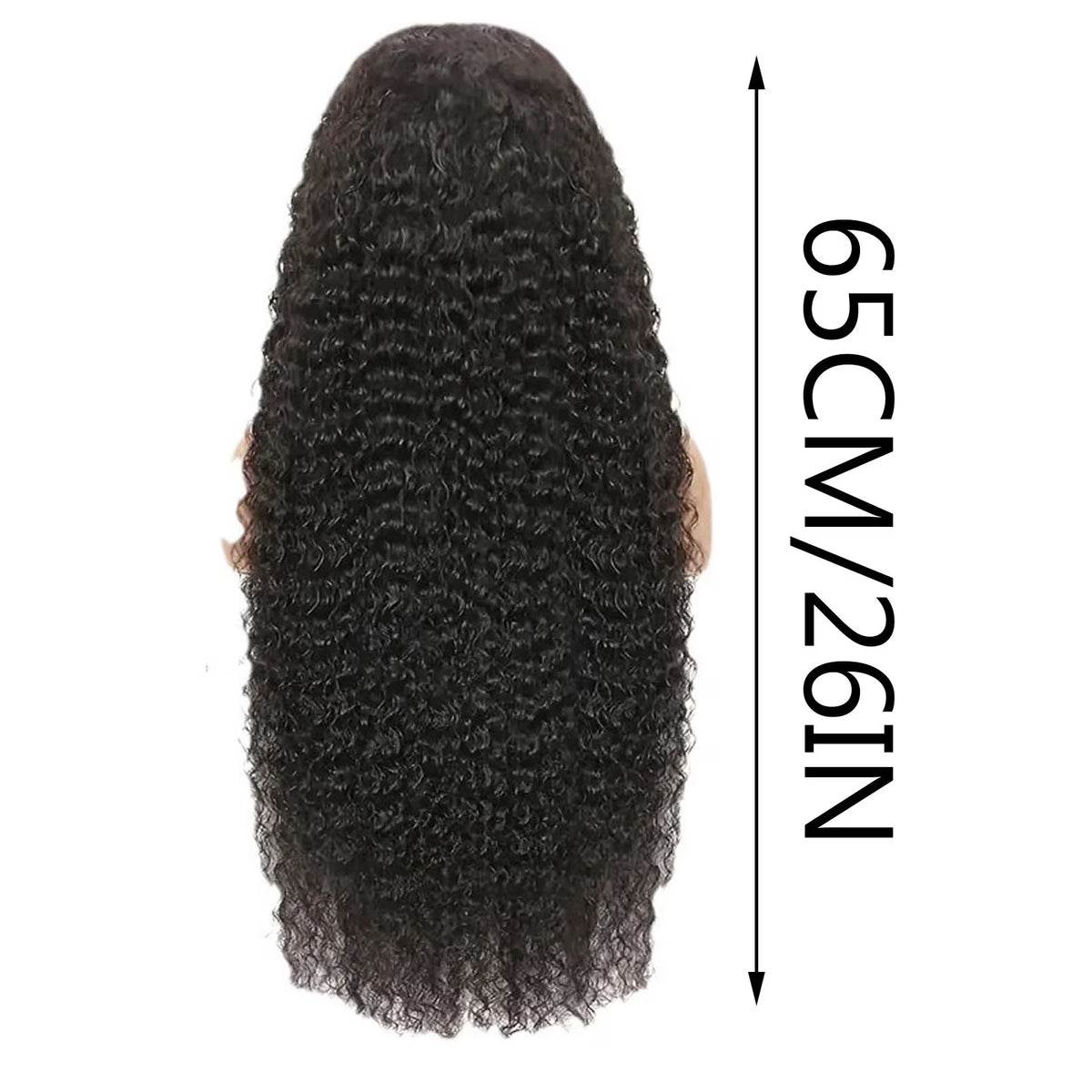 13X4 Lace Front Wig Human Hair - Brazilian Water Wave 26" Glueless Pre-Plucked Wig, 180 Density, Natural Black, Adjustable Straps & 4 Combs, No Shedding, Can Be Dyed & Styled