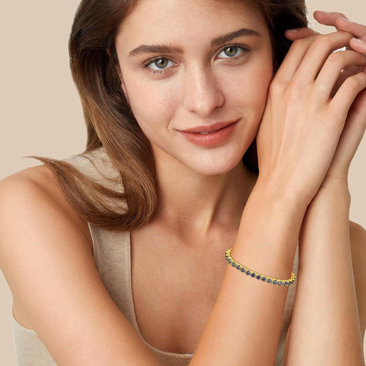 Birthstone Bracelet Jewelry for Women Sterling Silver with Gold Plated Tennis Bracelet Classic Bolo Adjustable Chain Fine Jewelry Anniversary Birthday Gifts for Women Mom Wife Her