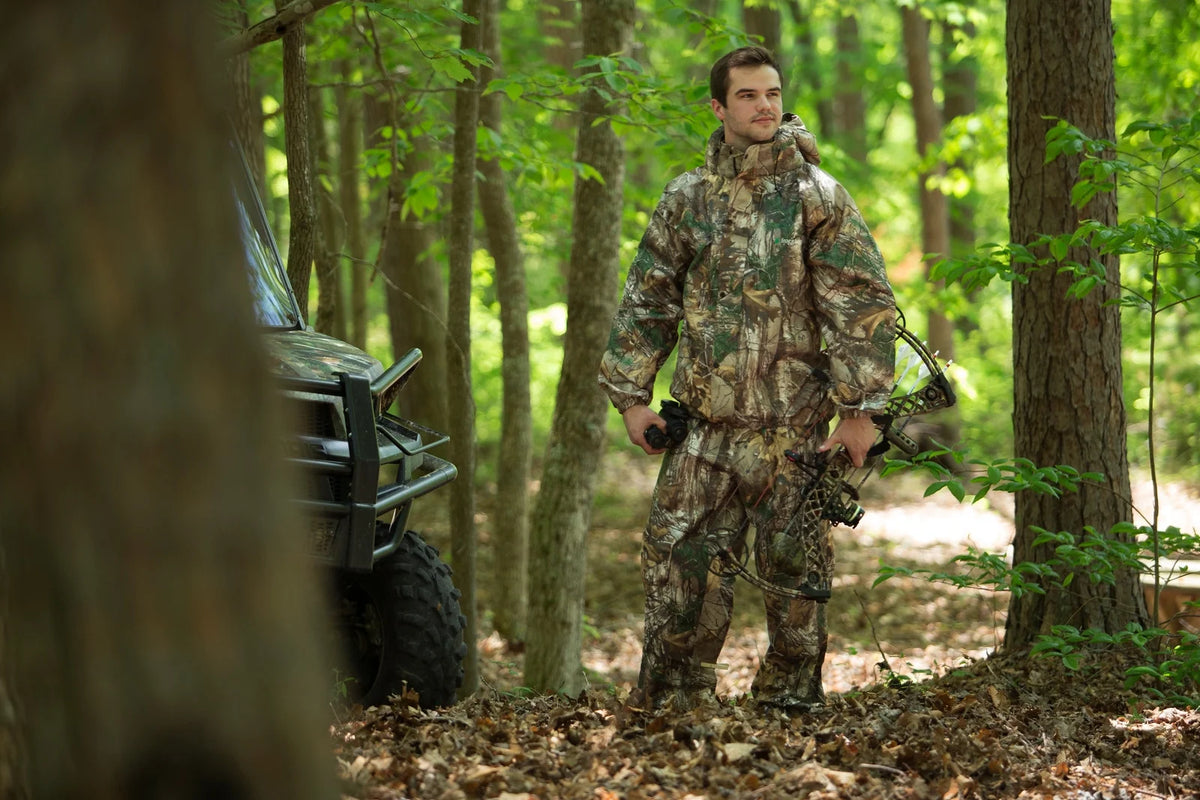 All-Purpose Rain Suit for Men, Waterproof Bi-Laminate Camo Pants & Jacket, Realtree Edge, Size XL/2X