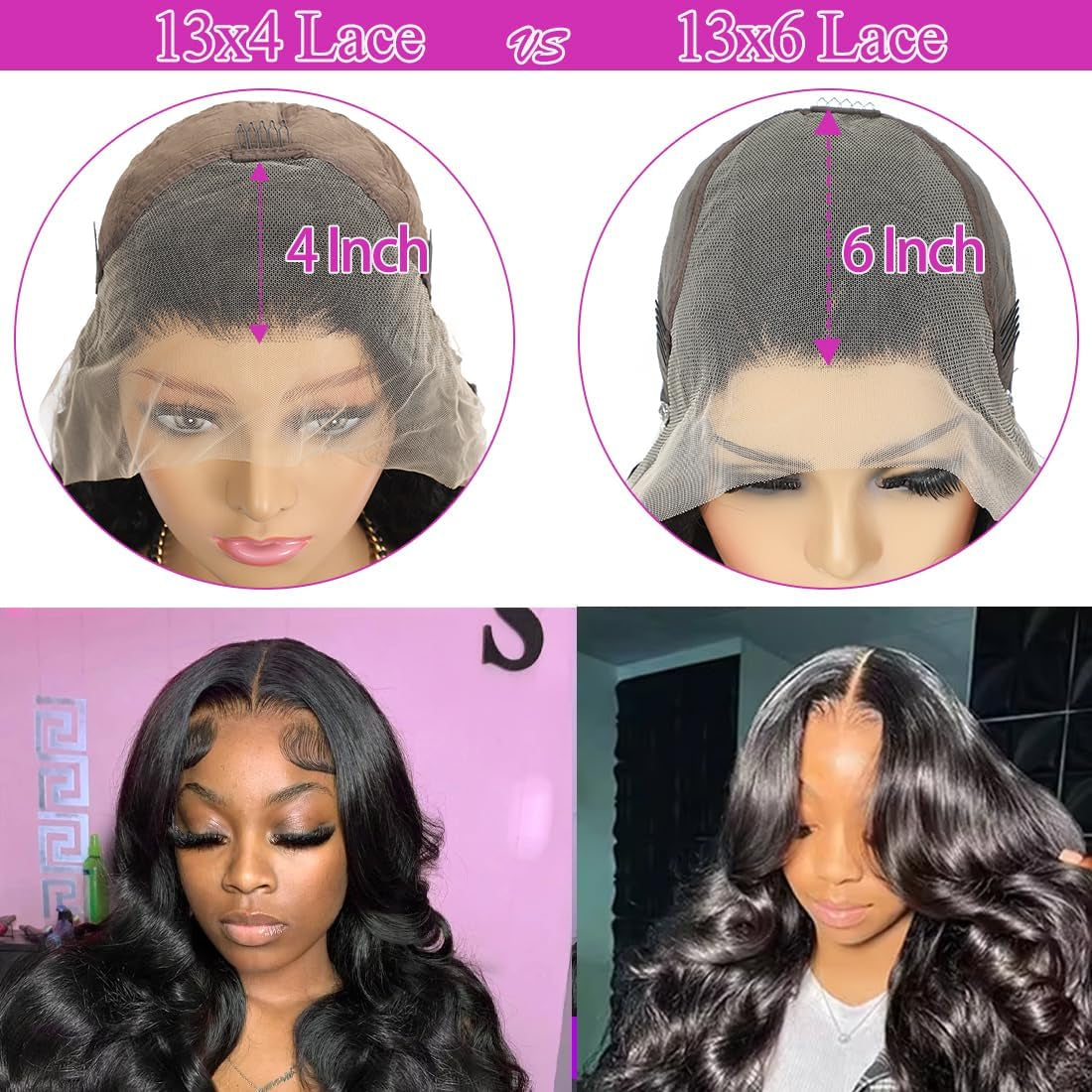 Body Wave Lace Front Wigs Human Hair 13X6 HD Lace Frontal Wigs Human Hair 200% Density Pre Plucked Glueless Wigs for Women Natural Color 20 Inch