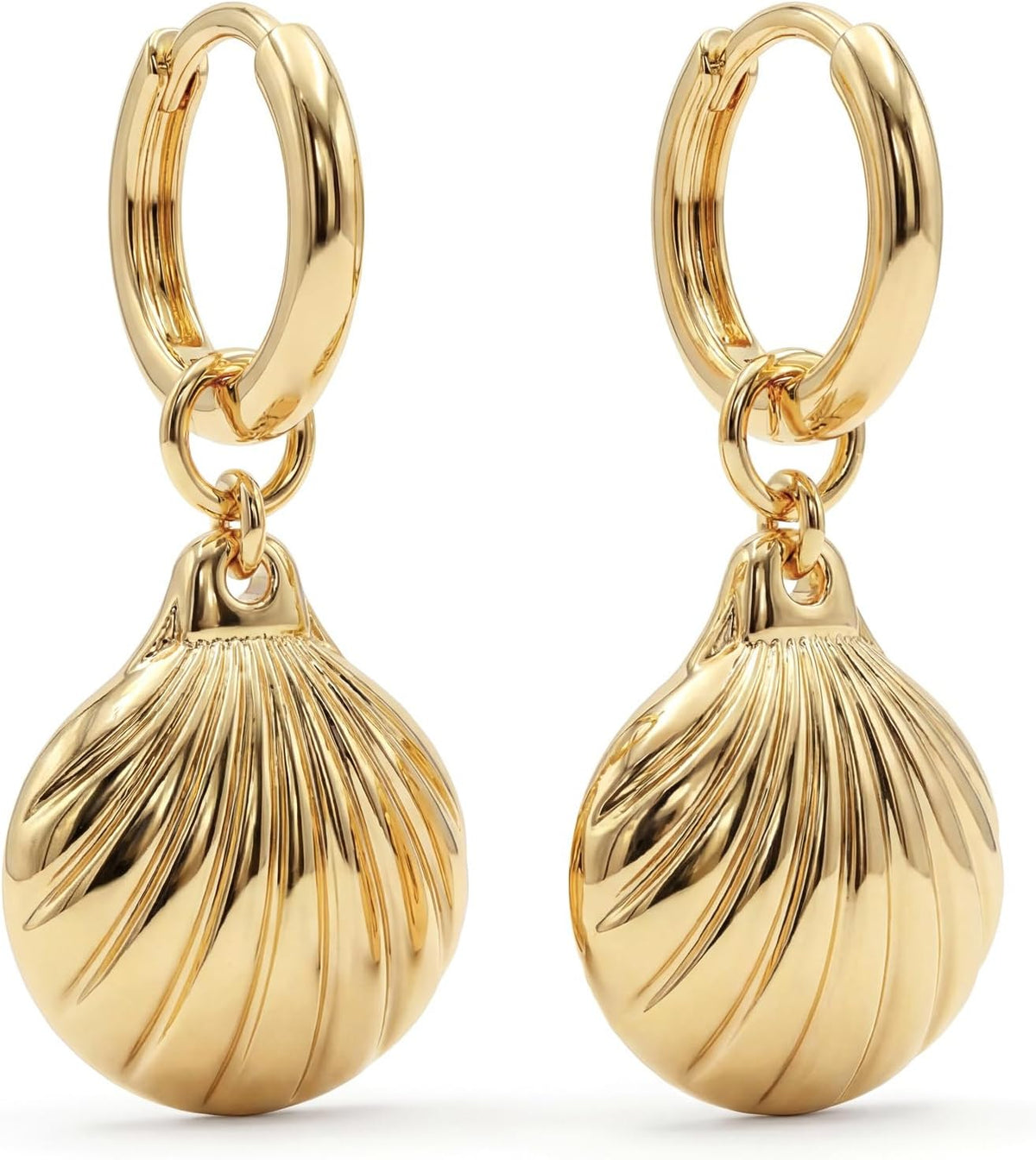 Women Earrings Gold Huggie Hoop Dangle Drop 14K Gold Plated Small Simple Hypoallergenic Everyday Jewelry