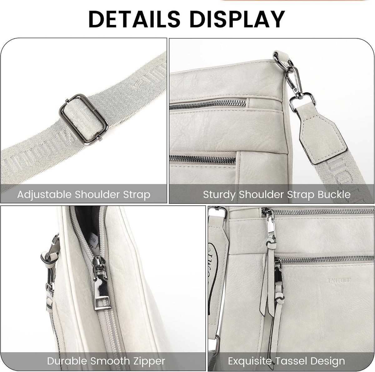 Medium Crossbody Bags for Women, PU Leather Travel Crossbody Purses
