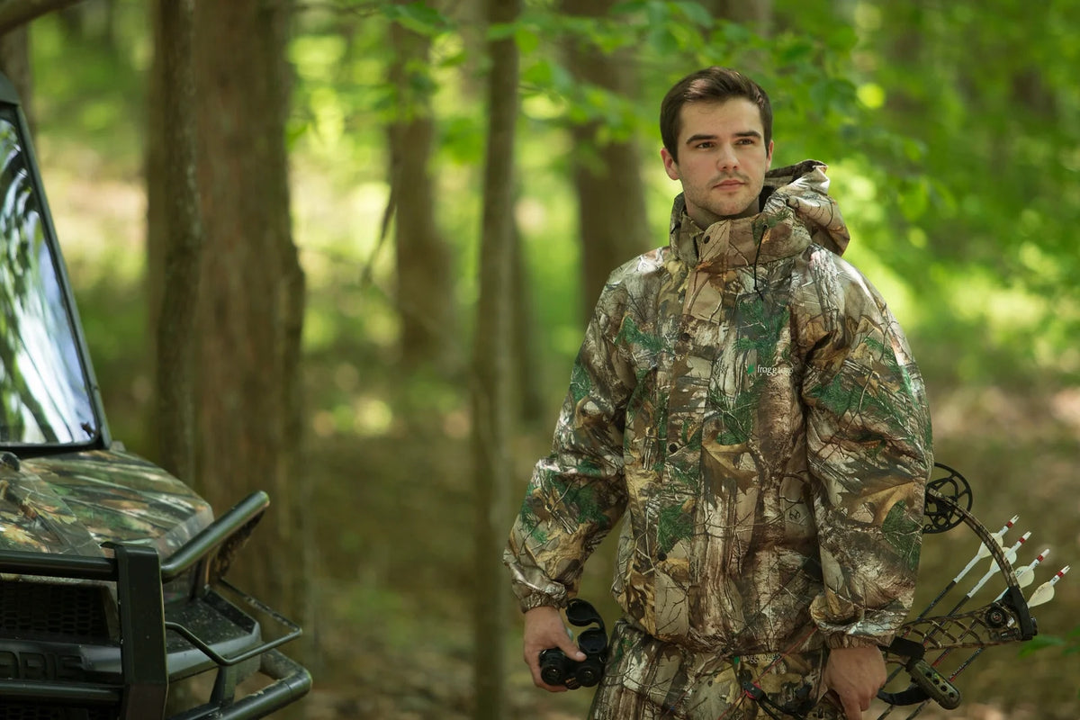 All-Purpose Rain Suit for Men, Waterproof Bi-Laminate Camo Pants & Jacket, Realtree Edge, Size XL/2X