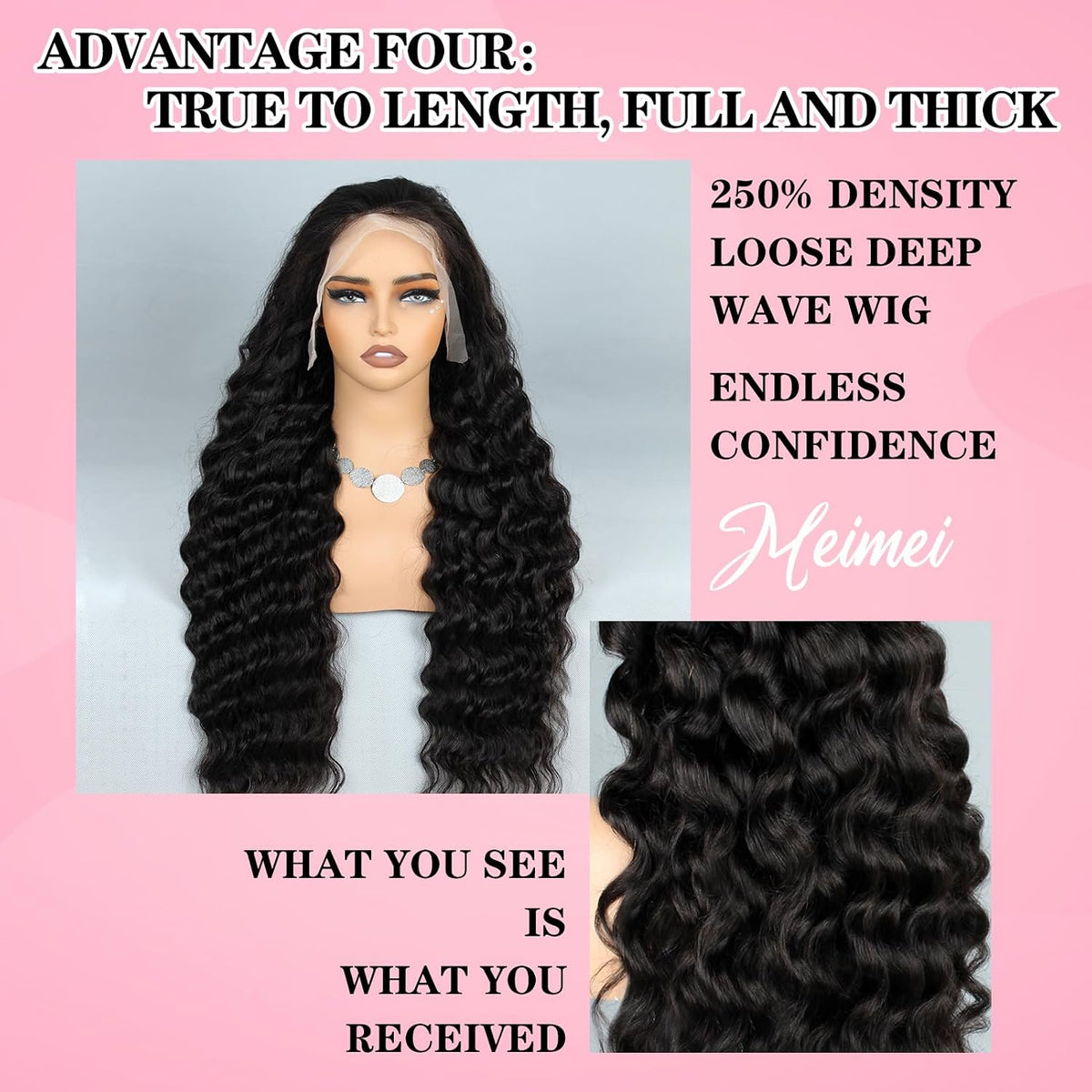 28 Inch 250% Density HD Lace Front Wigs Human Hair Loose Wave 100% Real Human Hair 15A Full 13X4 Large Lace Loose Deep Wave Wig Pre Plucked No Synthetic No Tangle No Shedding Triple Lifespan 3X