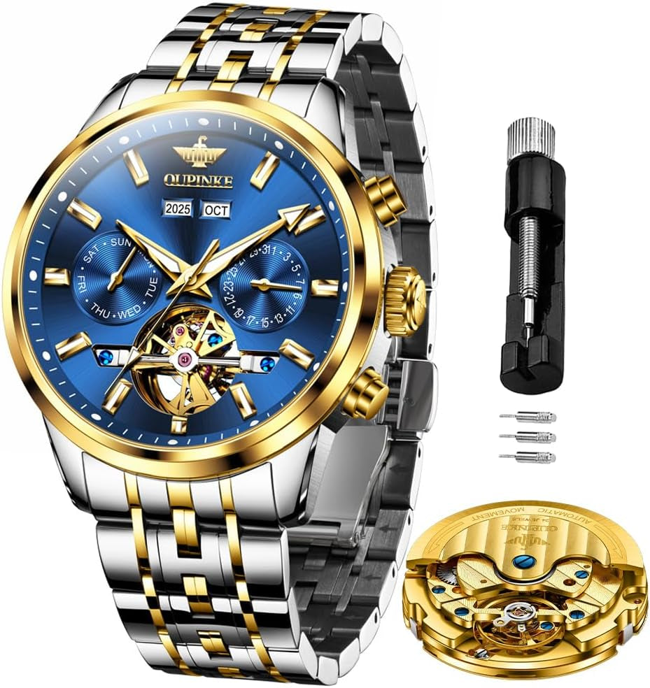 Automatic Men Watches Mechanical Luxury Self Winding Wrist Watch Stainless Steel Waterproof Wrist Watches