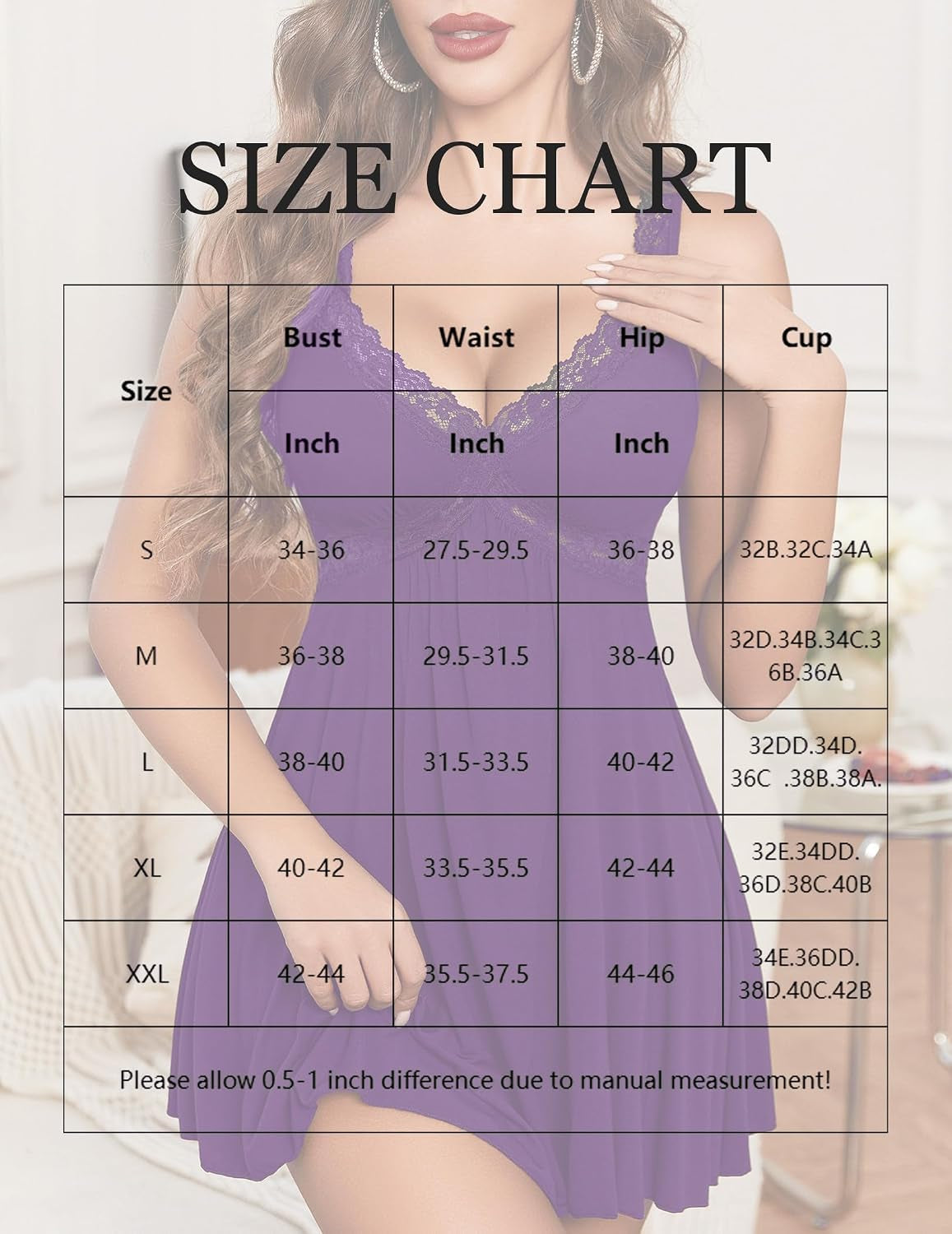 Womens Nightgown Sexy Lingerie Sleepwear Modal Babydoll