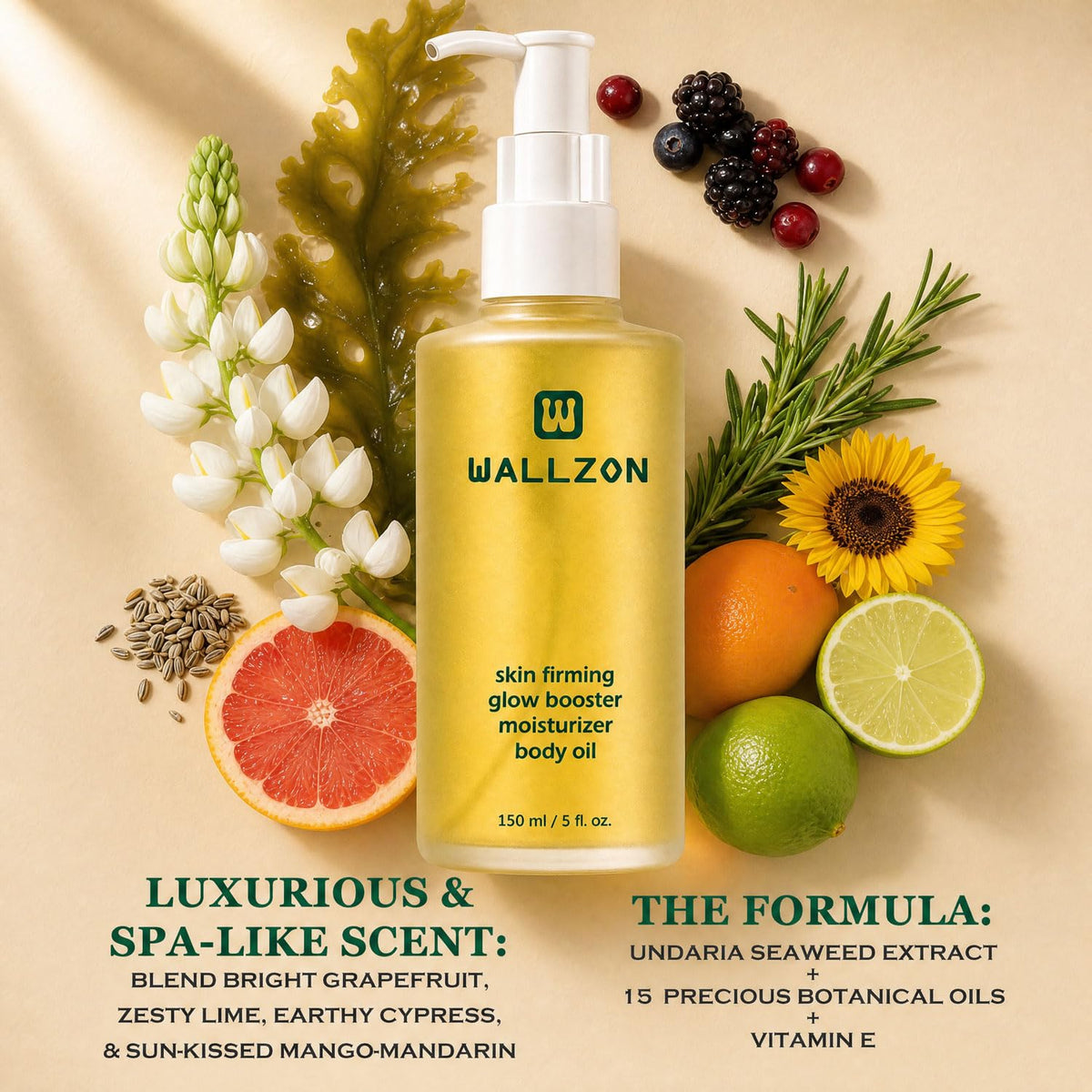 Ocean Algae Body Oil: Visibly Firming, Deep Moisture, Silky Glow- 5 FL OZ