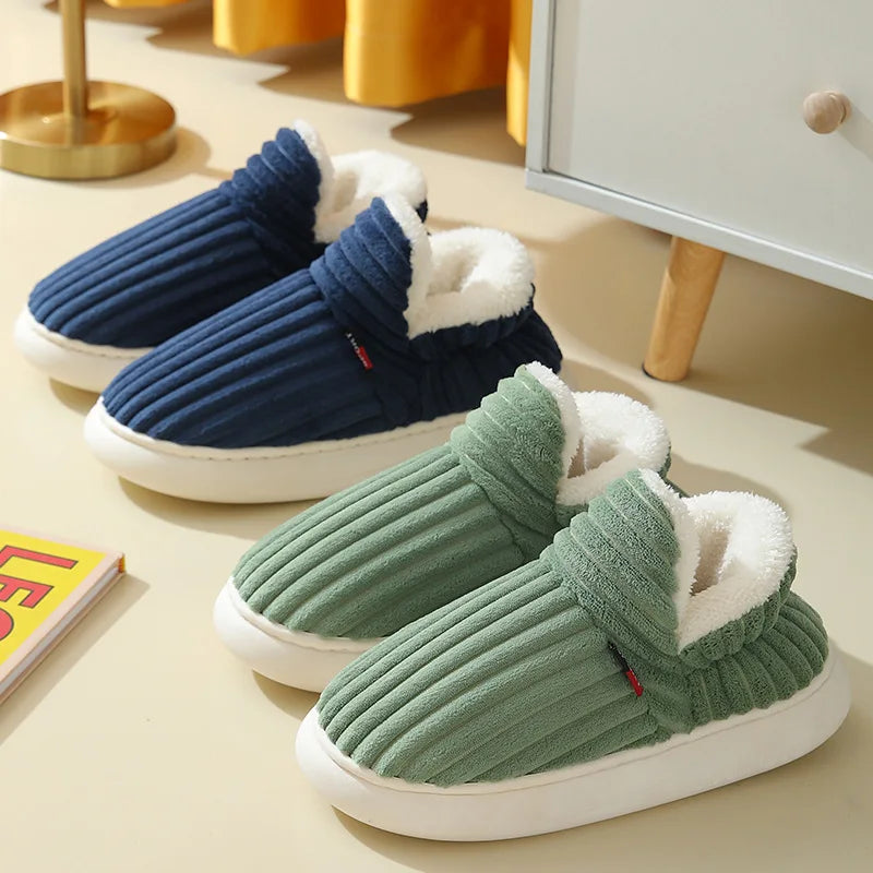 Winter Men Slippers Short Plush Men Cotton Boots Indoor Fluffy House Fur Slippers Men Casual Soft Fur Furry Men Shoes