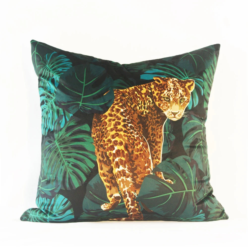 Modern Nordic Style Square Velvet Pillow Covers Soft Polyester Filled Removable Washable Woven Animal/Solid Pattern Decor