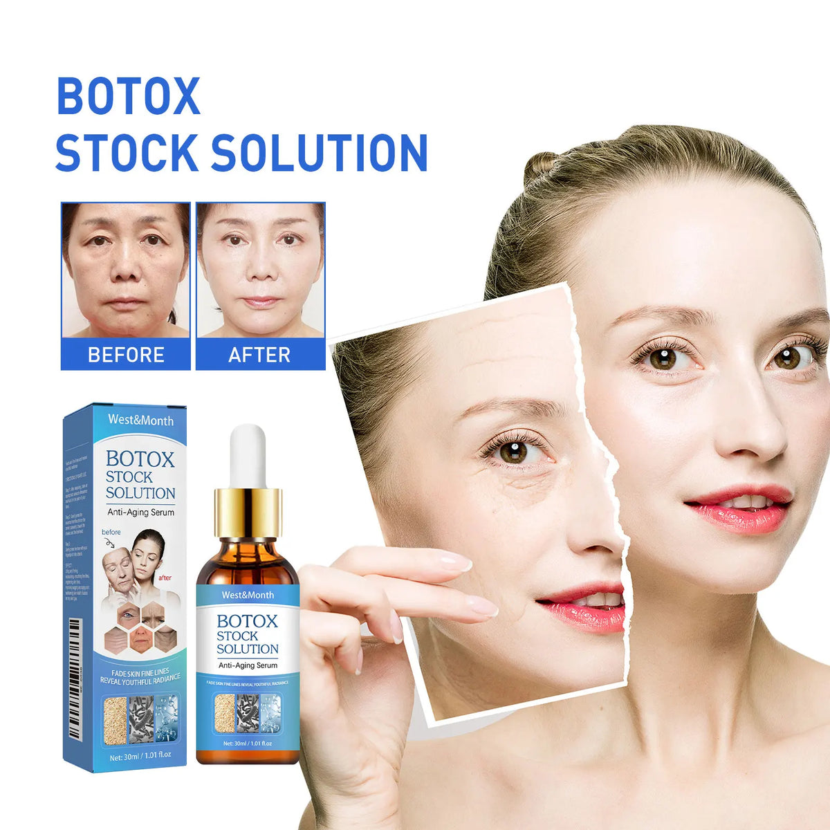 Collagen Facial Serum Anti Wrinkle Hydrating Brightening Daily Skincare