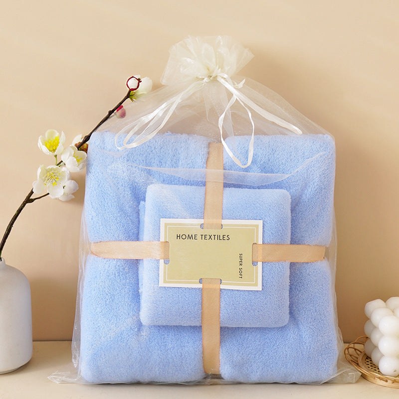 Coral Velvet Towel Mother-Child Set Is Softer and More Skin-Friendly Than Pure Cotton Absorbent Bath Towels, Two-Piece Set