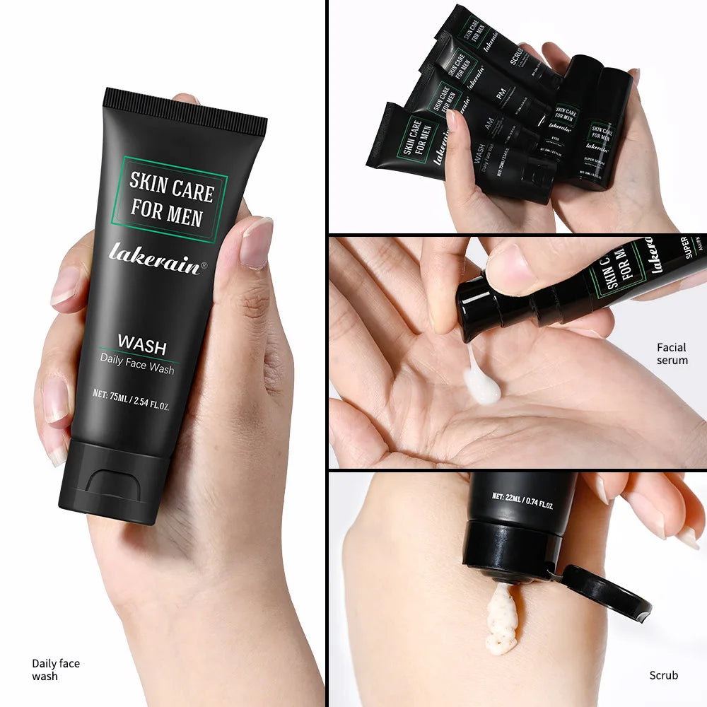 Men Facial Care Kit Face Wash Moisturizer Eye Cream Anti Aging Oil Control