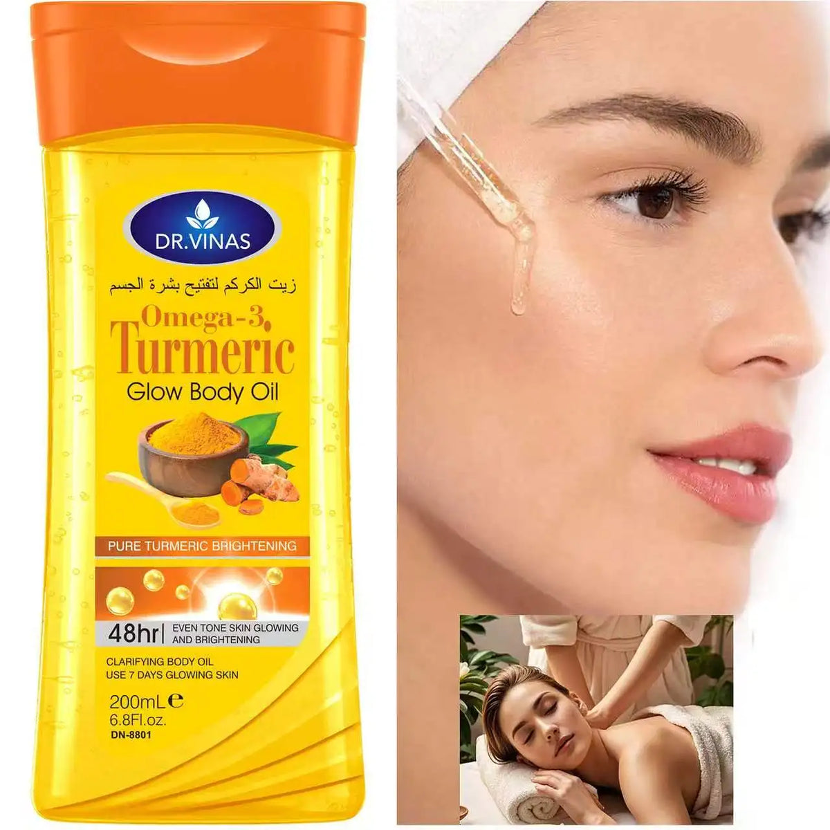 200mlBody OilTurmeric Omega-3 Glow Body Oil Body Oil Skin Care Oil
