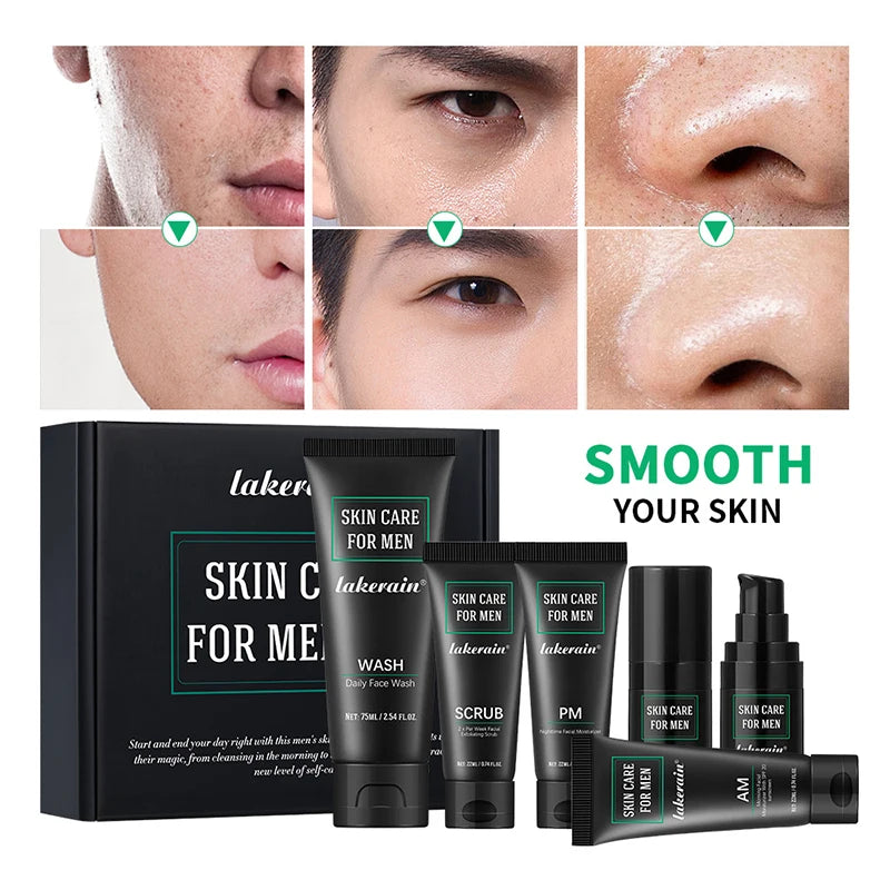 Men Facial Care Kit Face Wash Moisturizer Eye Cream Anti Aging Oil Control