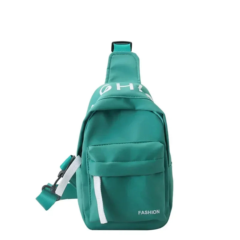 Cool kids bags for boys. Contrast color chest bag for little boys to go out Canvas messenger bag for coins