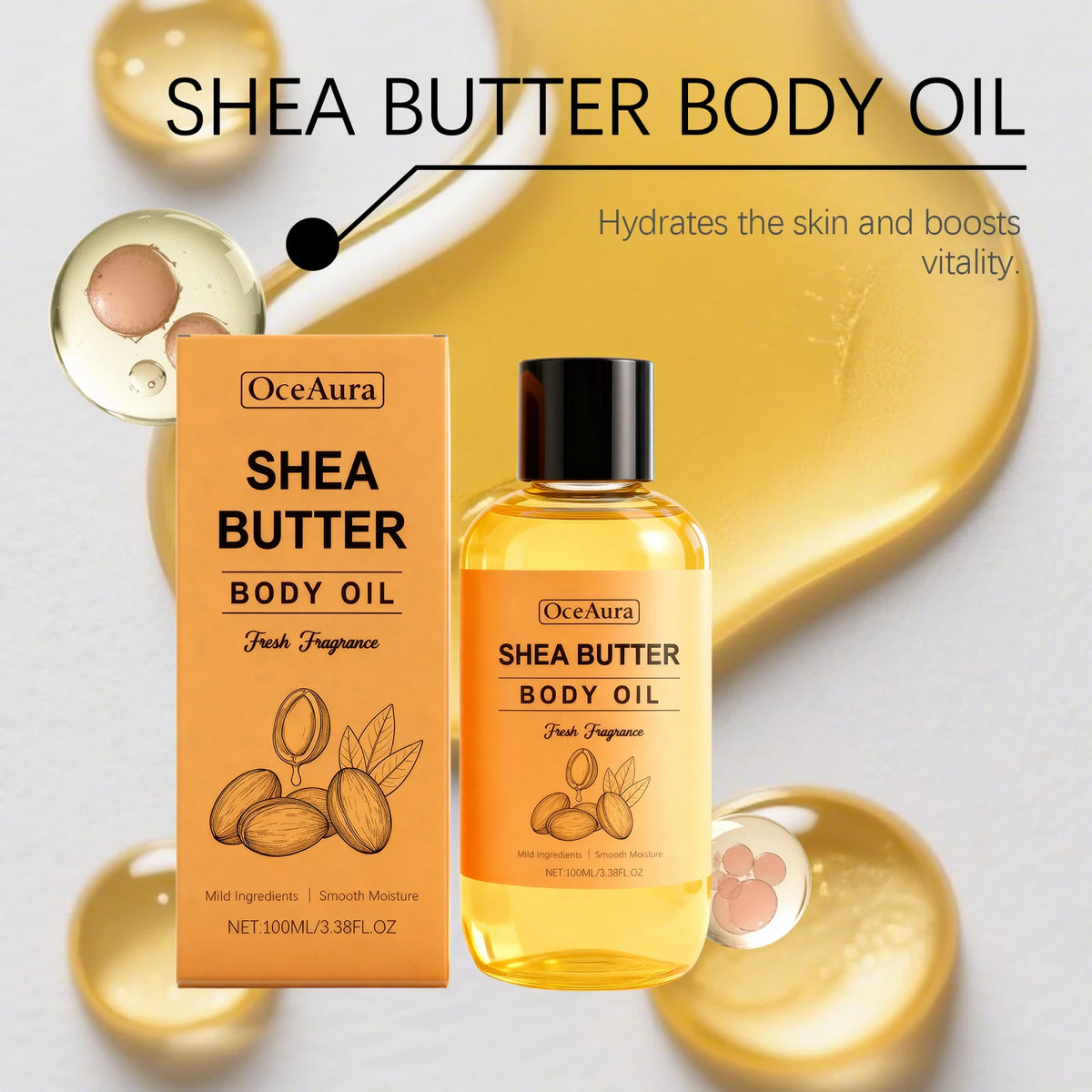 Butter Oil Body Oil Gentle Full Body Skin Nourishment Lightweight Rapid Absorption for Smooth Soft Skin