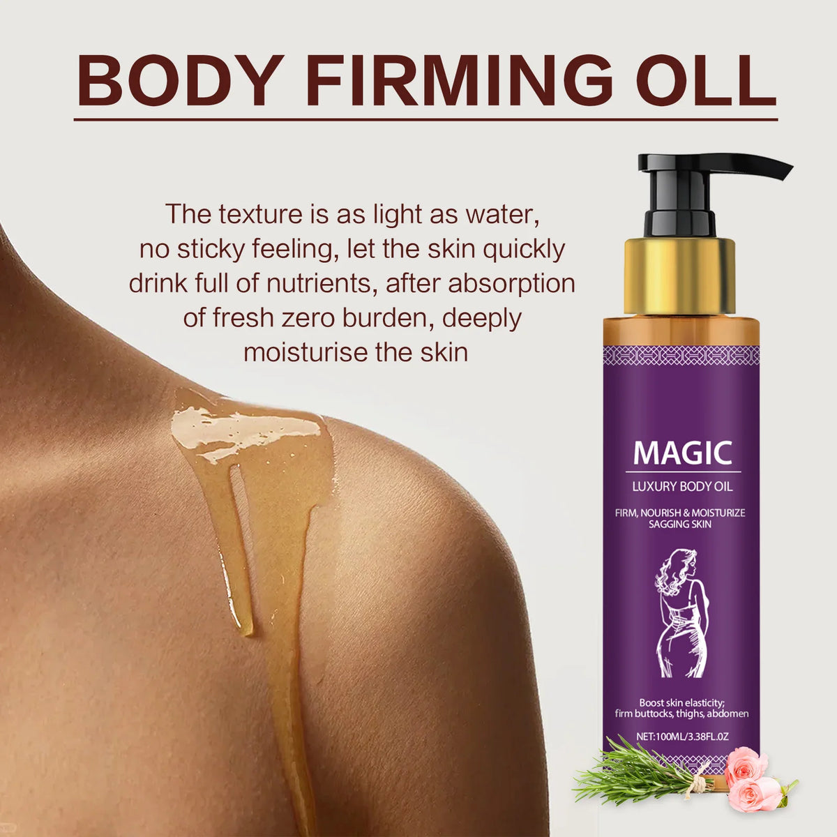 Body Oil Tightening Body Lightening Improve Dry Brightening Nourishing Lifting Firming Smooth Anti Cellulite Massage Skin Care