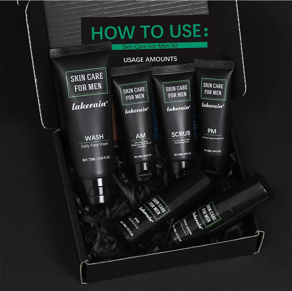 Men Facial Care Kit Face Wash Moisturizer Eye Cream Anti Aging Oil Control