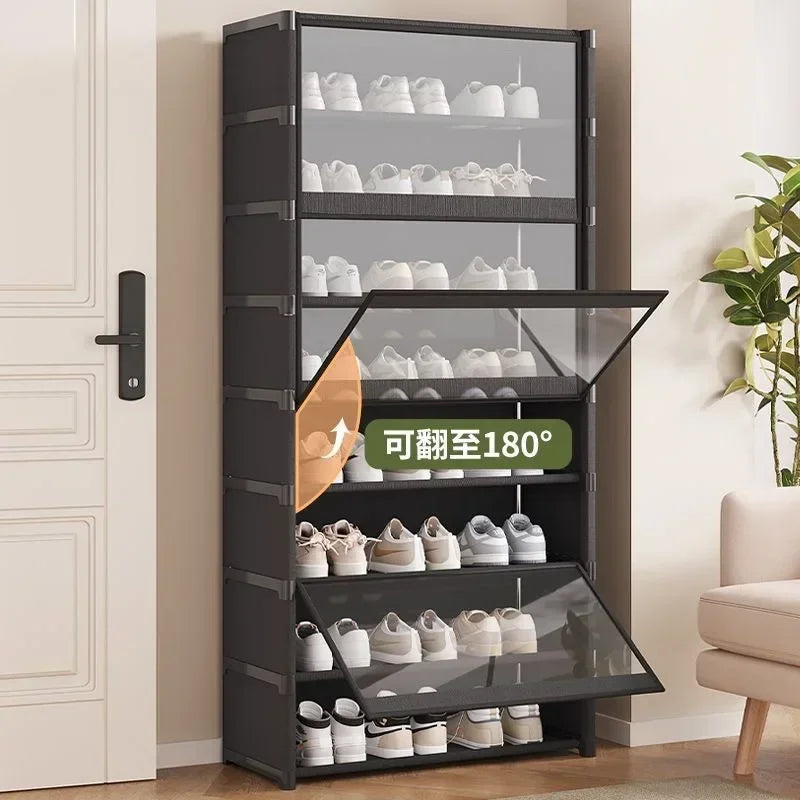 Shoe Rack Multilayer Shoe Cabinet Dustproof Transparent Design Small Spaces Spacious Storage Organizer Shelf for Shoes Storage
