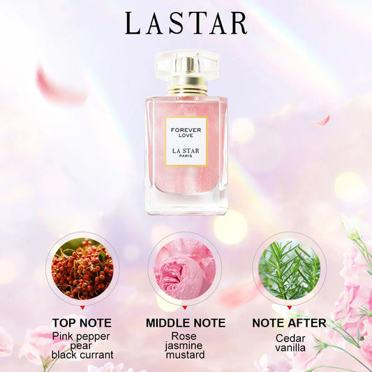 LASTAR Women's Long-lasting Perfume , Two bottles Totaling 110ml/3.72fl oz, Rose &Jasmine Fragrance,Christmas/New Year Gifts