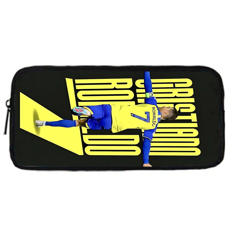 Child School Football R-RonaldoS CR7 Backpack with Lunch Bags ,Pencil Bags ,School Bags for Boys Girls Best Gift