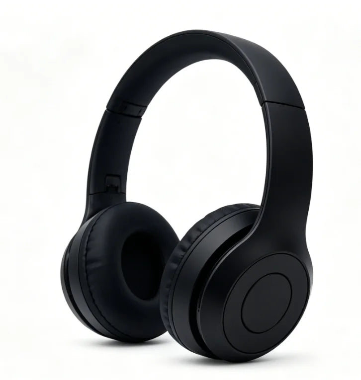 Bluetooth 5.0 Wireless Headphones, Foldable Over-Ear Headset, HiFi Stereo Sound, Soft Skin-Friendly Earmuffs