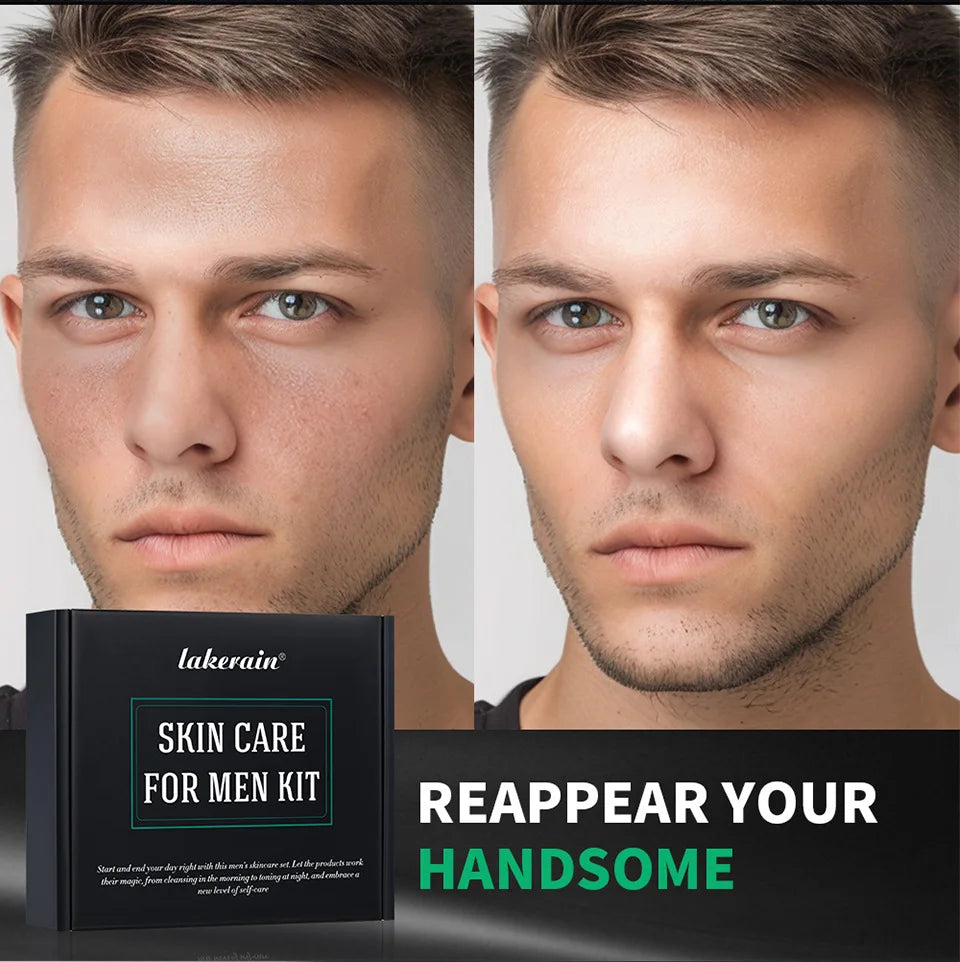 Men Facial Care Kit Face Wash Moisturizer Eye Cream Anti Aging Oil Control