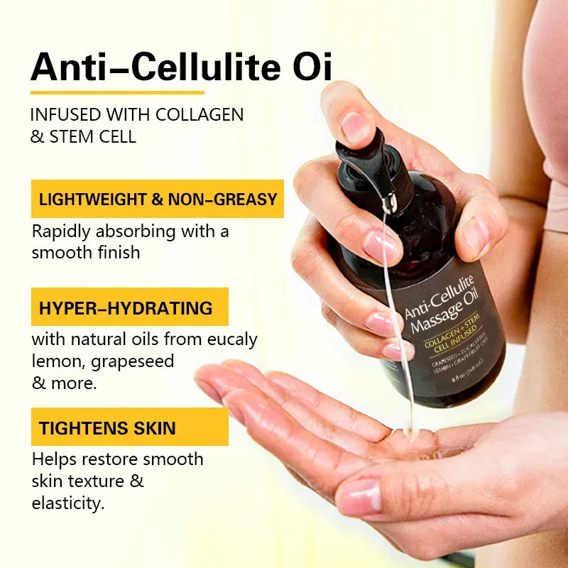 Anti-cellulite Body Massage Oil 240/100ml Natural Aromatherapy Relaxing Soothing Skin Care Essential Oil for Full Body Massage