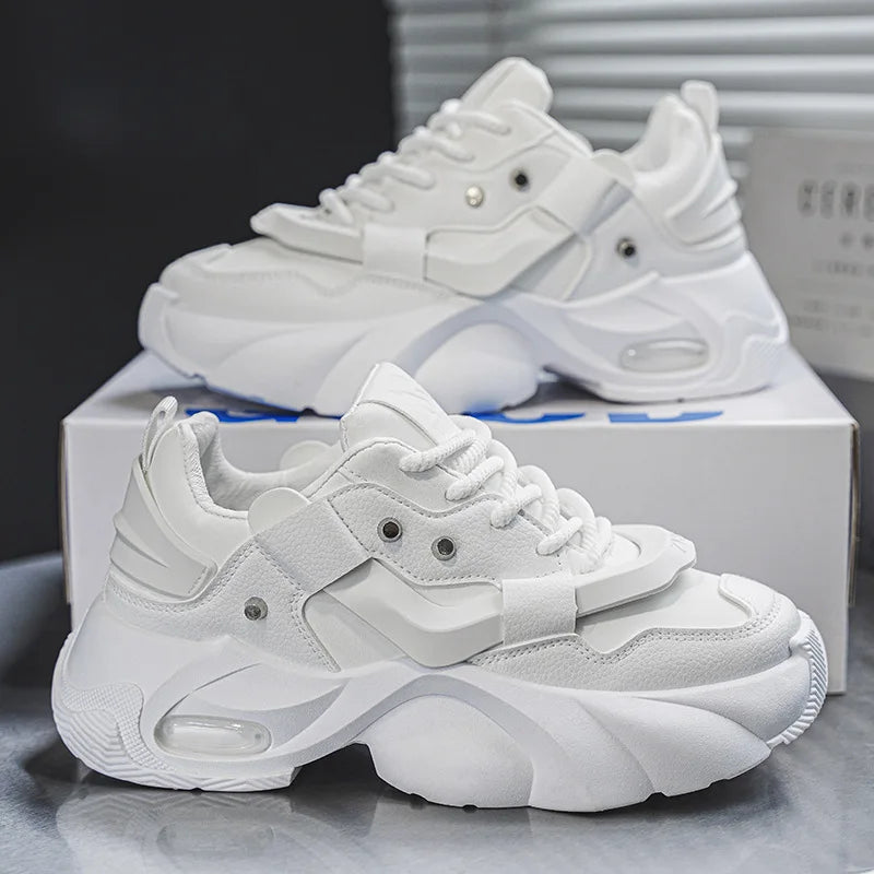 Shoes Men High Quality Platform Sneaker Fashion High-top Leather Sports Men 2026 Thick-soled Casual Shoes Zapatillas Hombre