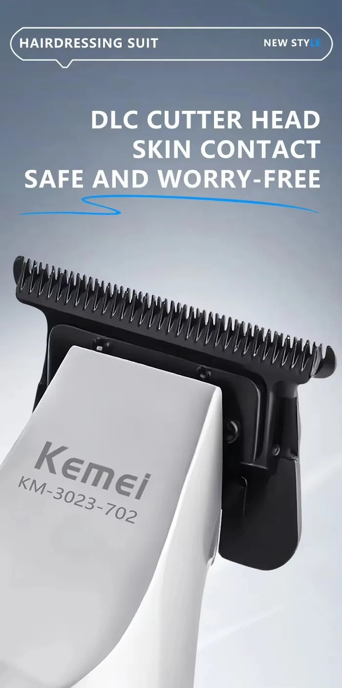 Kemei Hair Trimmer Professional Hair Clipper Electric Haircut Machine Rechargeable Hair Clipper 0 MM Trimmer for Men KM-3023-702