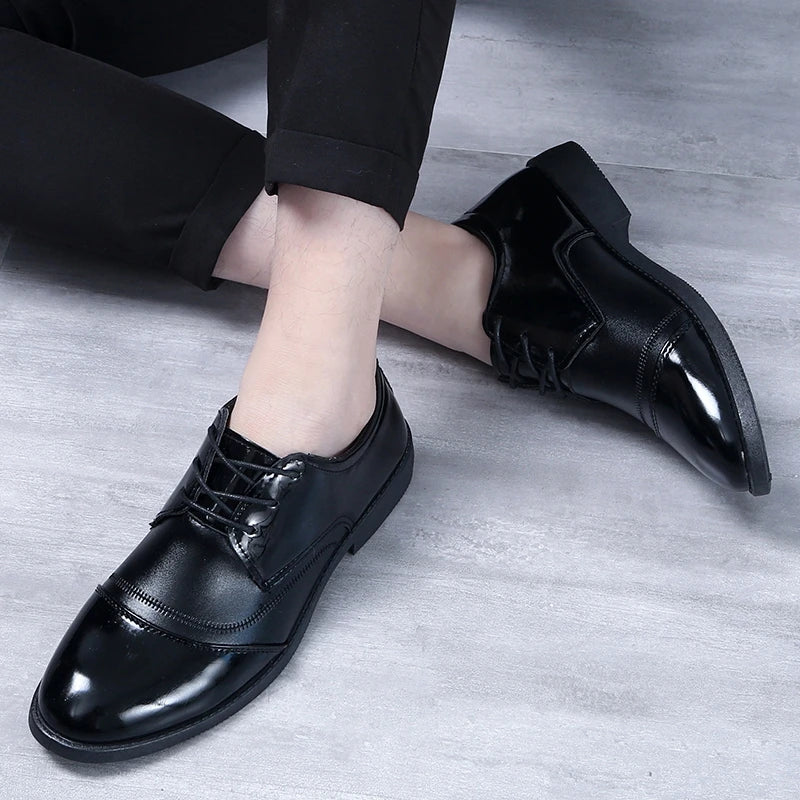 Large Size Fashionable Men's Daily Comfortable Business Office Formal Shoes Low Cut Round Toe Multifunctional Men's WeddingShoe
