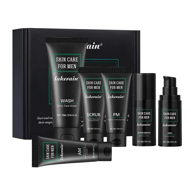 Men Facial Care Kit Face Wash Moisturizer Eye Cream Anti Aging Oil Control