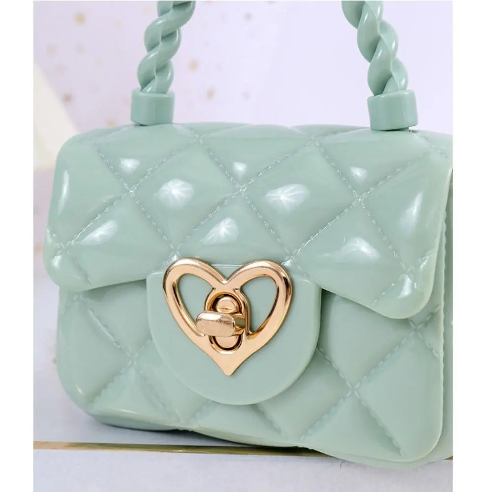 Fashion Kids PU Leather Crossbody Bags Girls Heart Shoulder Bags Children Mini Coin Purses Jelly Bag Kids Handbag Gifts
