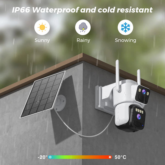 8MP Solar Wifi Camera PTZ Built-in 7800mAh Battery Outdoor 4K Human Detection Dual Screen CCTV Surveillance Camera O-Kam Pro APP