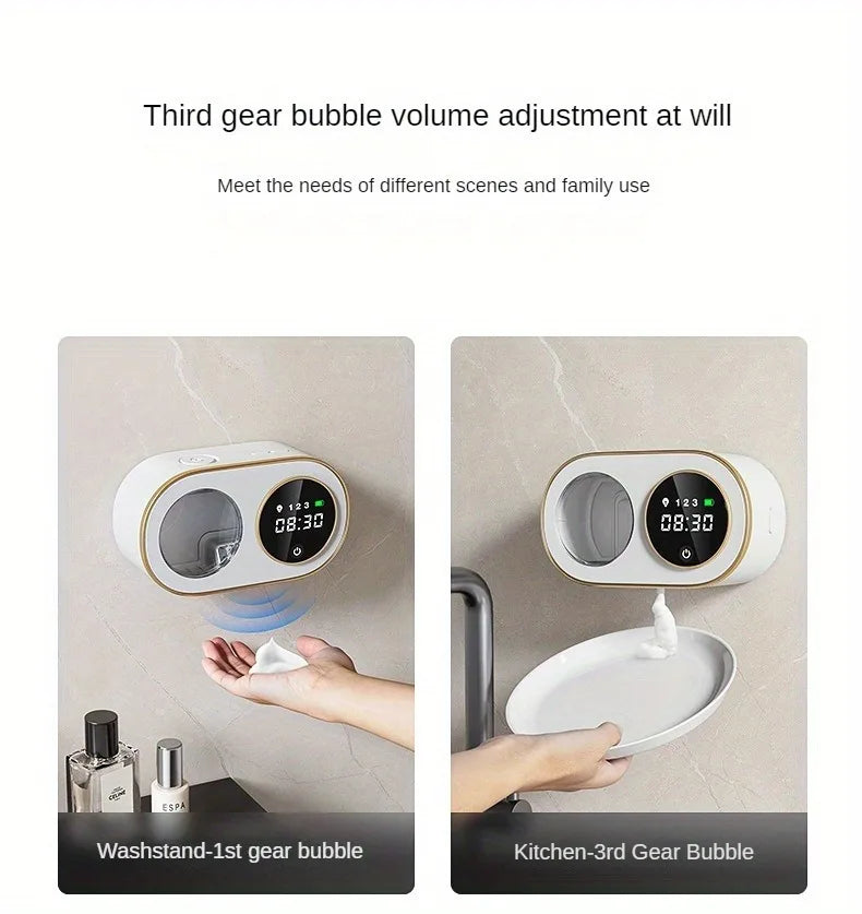 Smart Automatic Foaming Soap Dispenser with LED Screen 3000mah 320ml 3 Levels Touchless Rechargeable Sensor Soap Dispensers