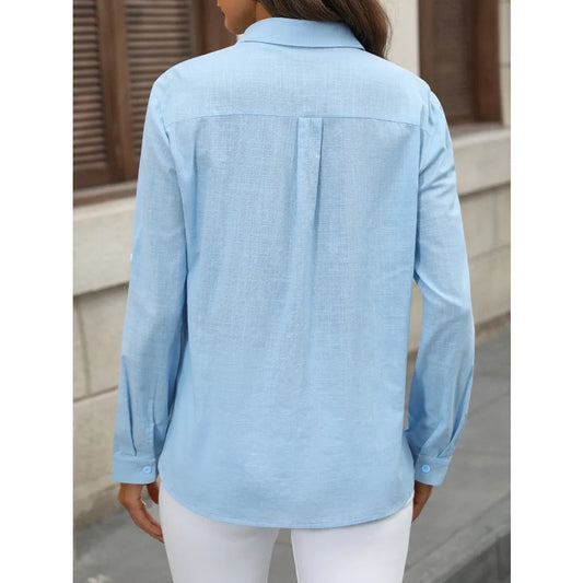 Solid Casual Loose Shirts For Women 2025 Autumn Vintage Women's Oversized Shirts And Blouses Fashion Elegant Youth Female Tops