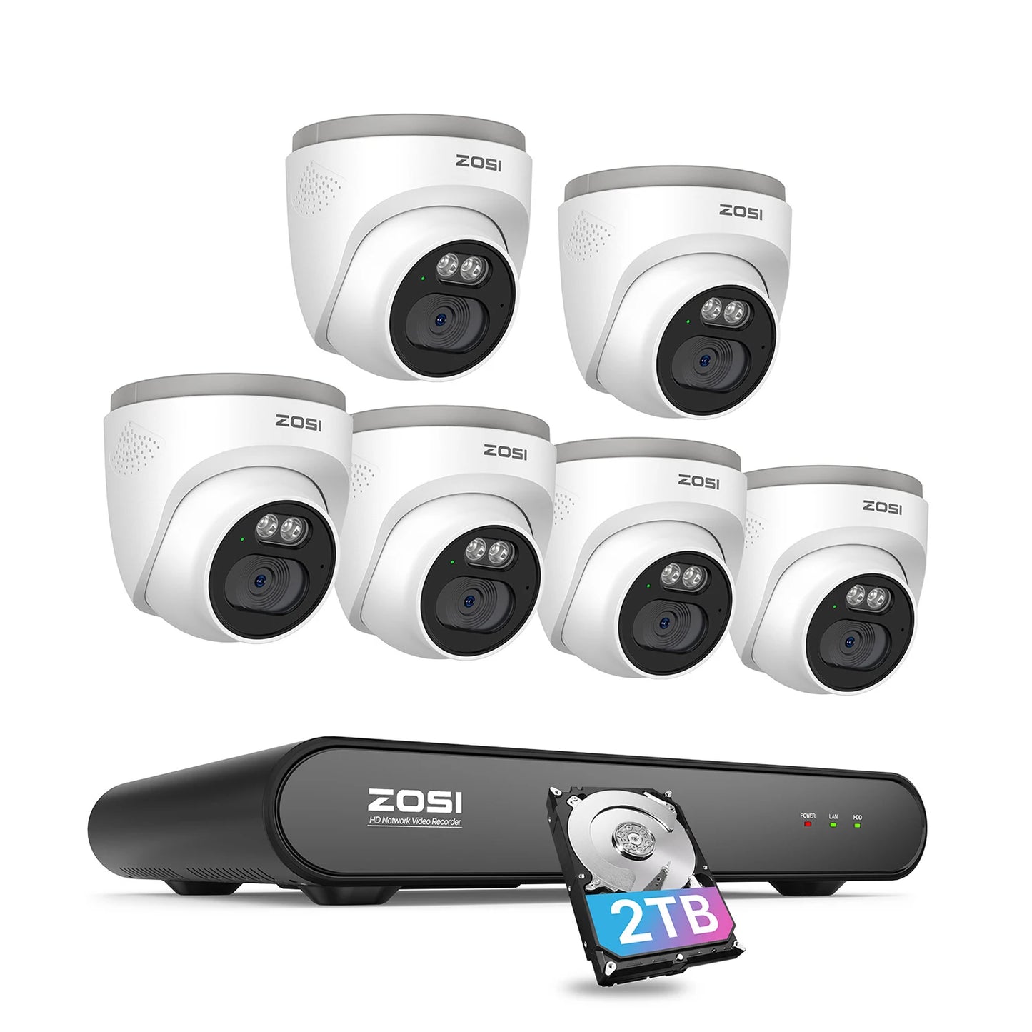 ZOSI 8CH 3K PoE Security Camera System 3K 5MP 8 Channel NVR 4MP HD Outdoor IP Cameras Dome Home CCTV Video Surveillance Kit