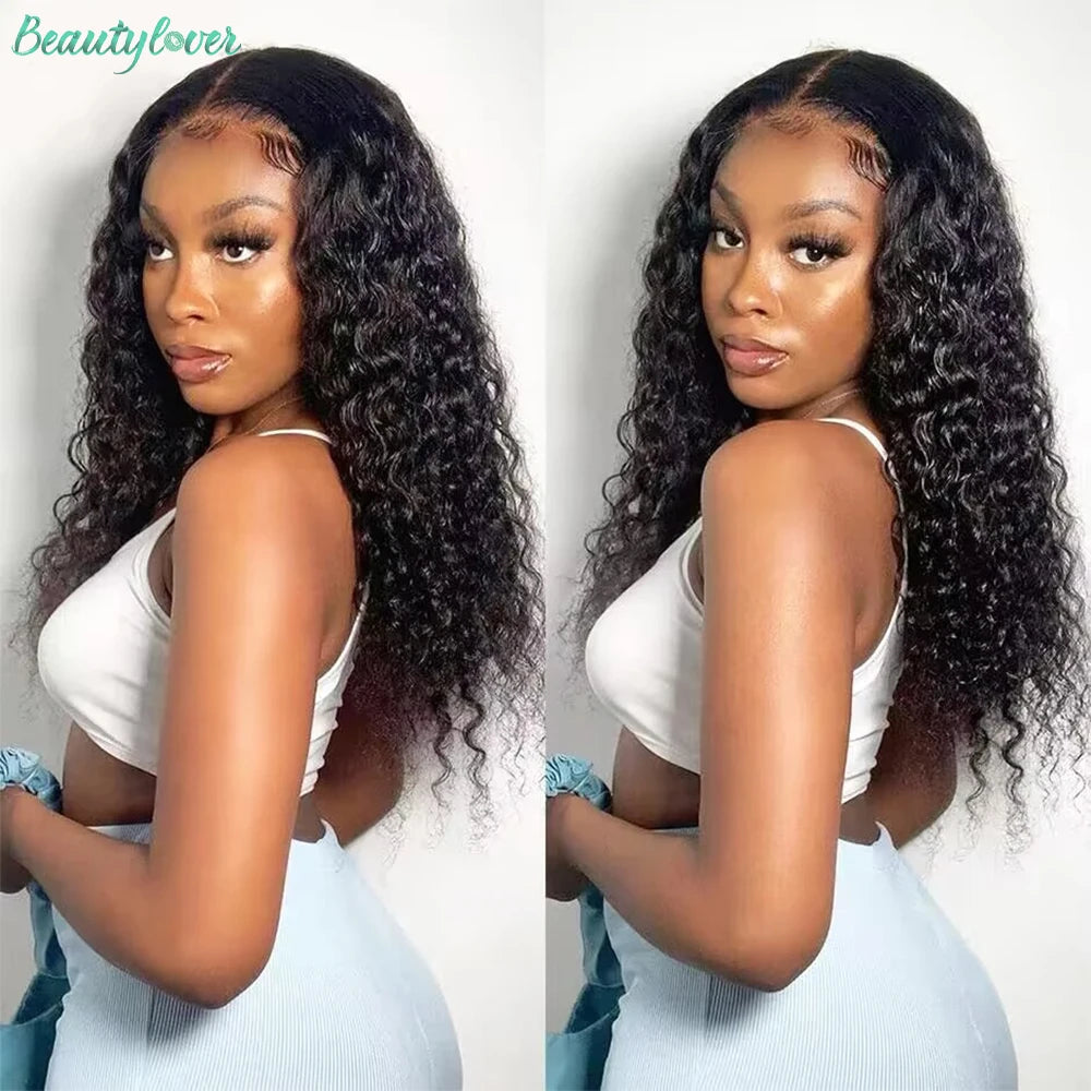 30" Water Wave Glueless Human Hair Wig – 6x4 Pre-Cut Lace