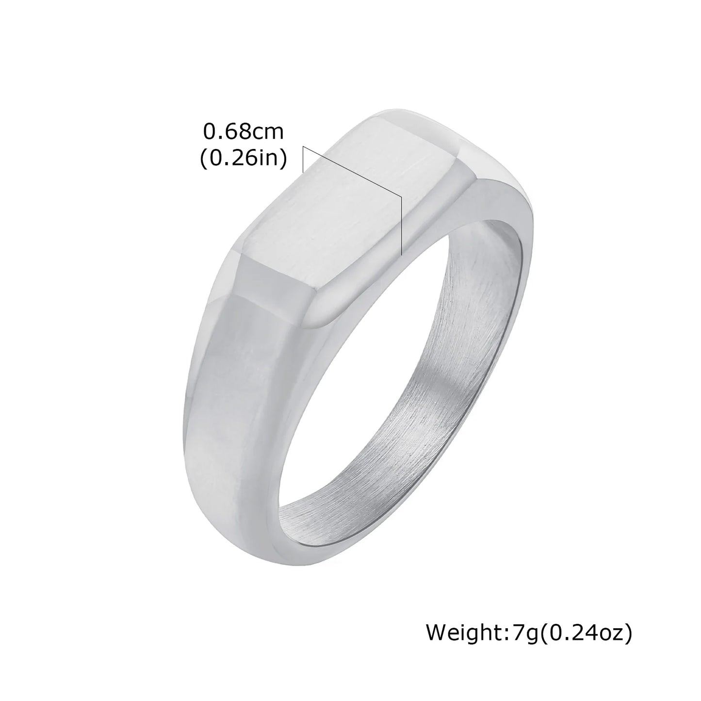 Square Signet Ring for Men Women,Gold Color Stainless Steel Ring Plain Band Ring,Statement Chunky Ring Band Thumb Ring