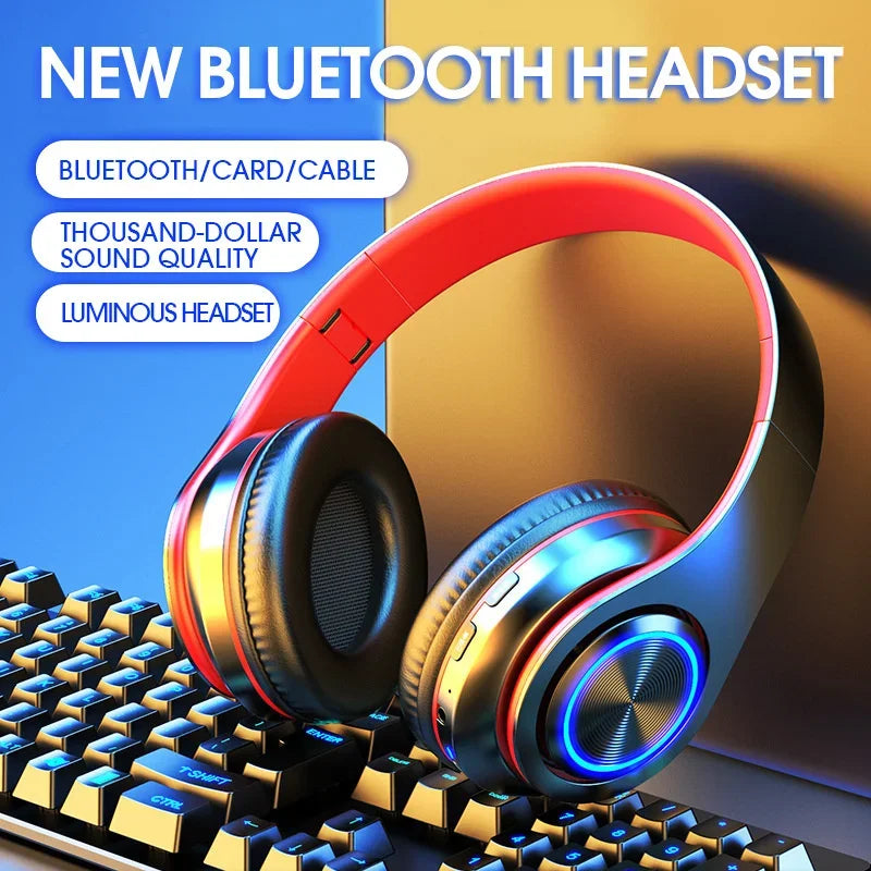 Wireless Headphones Foldable Bluetooth Headsets With Mic Stereo Earphone Support TF Card FM For Xiaomi Iphone Sumsamg Phone