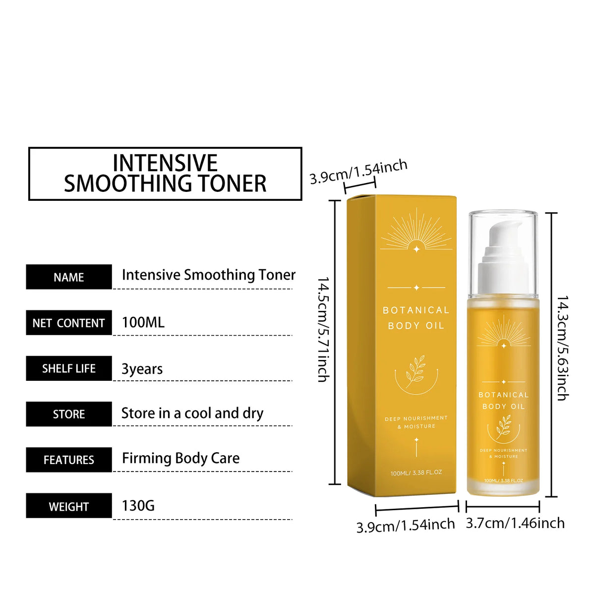 Body Oil Deep Nourishment Moisturizing Oil Smooth Skin All Season Body Care Non Greasy Fast Absorbing Daily Hydration 100ml