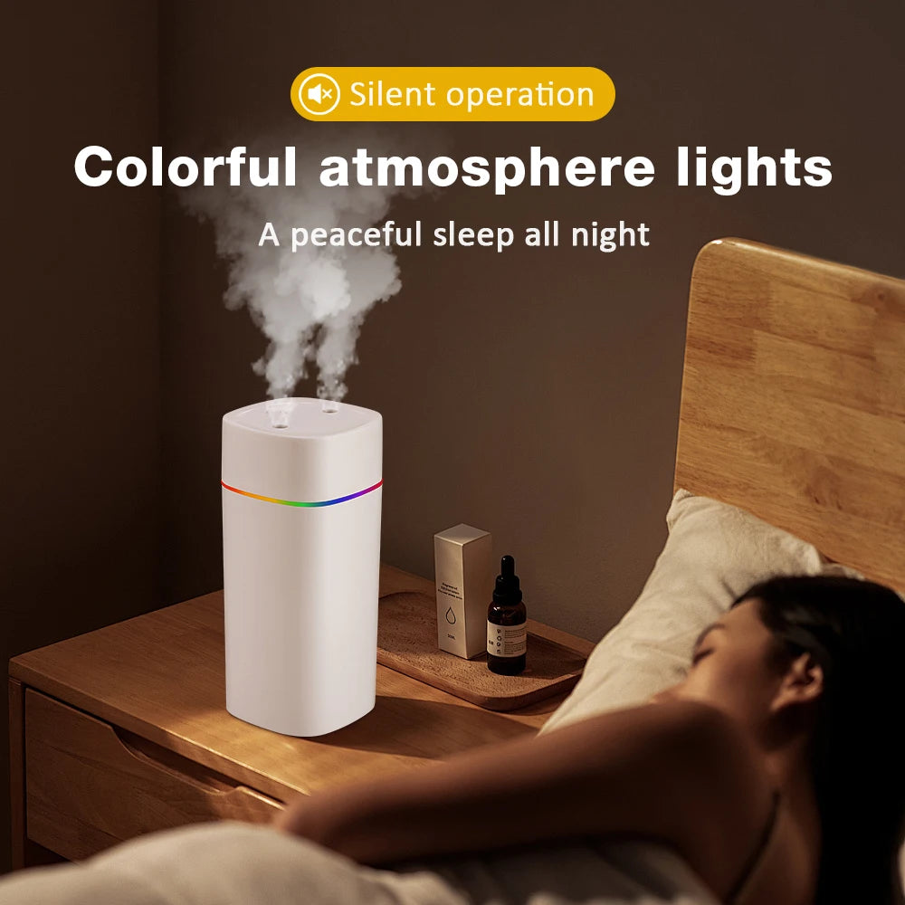 600ML Air Humidifier USB Charging Essential Oil Purifier Aroma Diffuser Aromatherapy Mist Maker Lights for Home Office Car