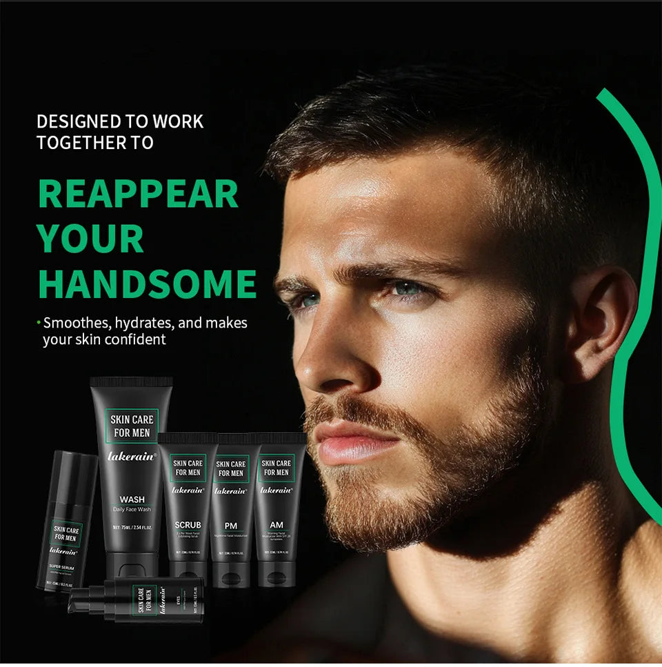 Men Facial Care Kit Face Wash Moisturizer Eye Cream Anti Aging Oil Control