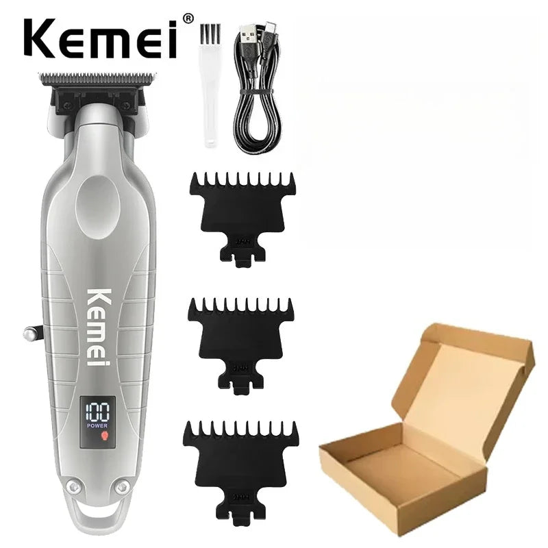 Kemei 2293 Professional Hair Beard Trimmer Men Barber Rechargeable Finish Hair Cutting Machine Zero Gapped Cordless Hair Clipper