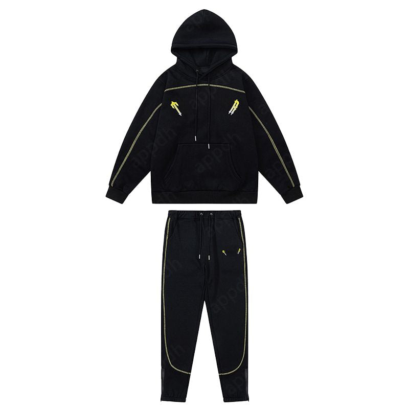 Mens Tracksuits Trousers Shooters Set Designer Hoodies Streetwear Sweatshirts Sports Suit Embroidery Plush Letter Decoration Thick Hoodies Men Pants
