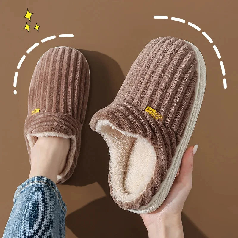 Winter Men Slippers Short Plush Men Cotton Boots Indoor Fluffy House Fur Slippers Men Casual Soft Fur Furry Men Shoes