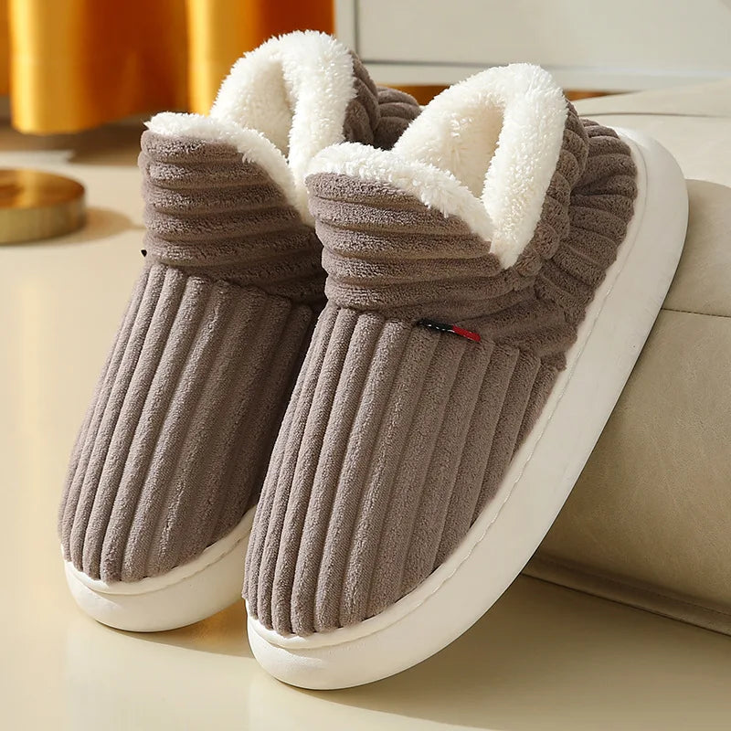 Winter Men Slippers Short Plush Men Cotton Boots Indoor Fluffy House Fur Slippers Men Casual Soft Fur Furry Men Shoes