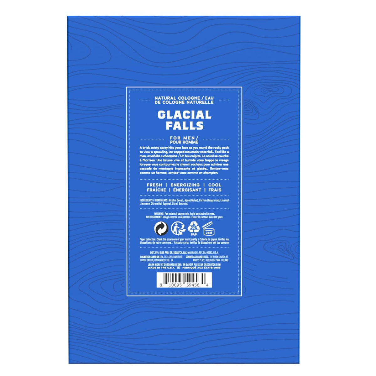 Natural Cologne for Men, Glacial Falls Men&